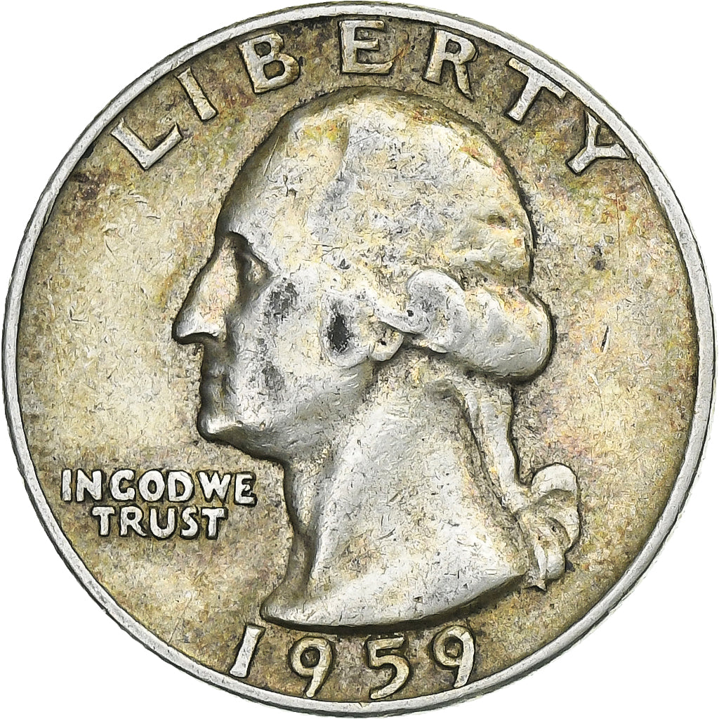 United States, Quarter, Washington Quarter, 1959, Denver, Silver, AU(50-53)