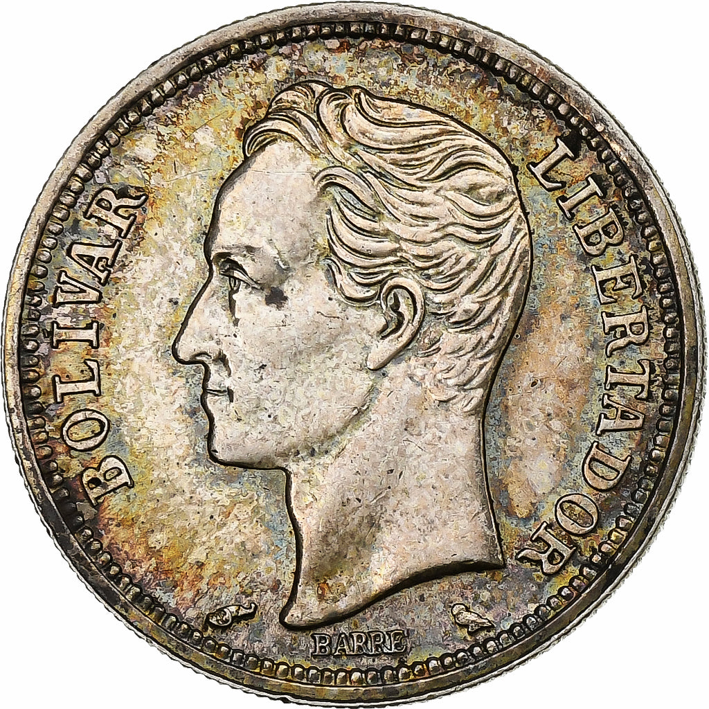 Venezuela, Bolivar, 1965, Srebro, MS(63), KM:37a