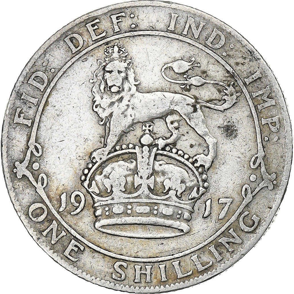 Great Britain, George V, Shilling, 1917, Silver, VF(20-25), KM:816