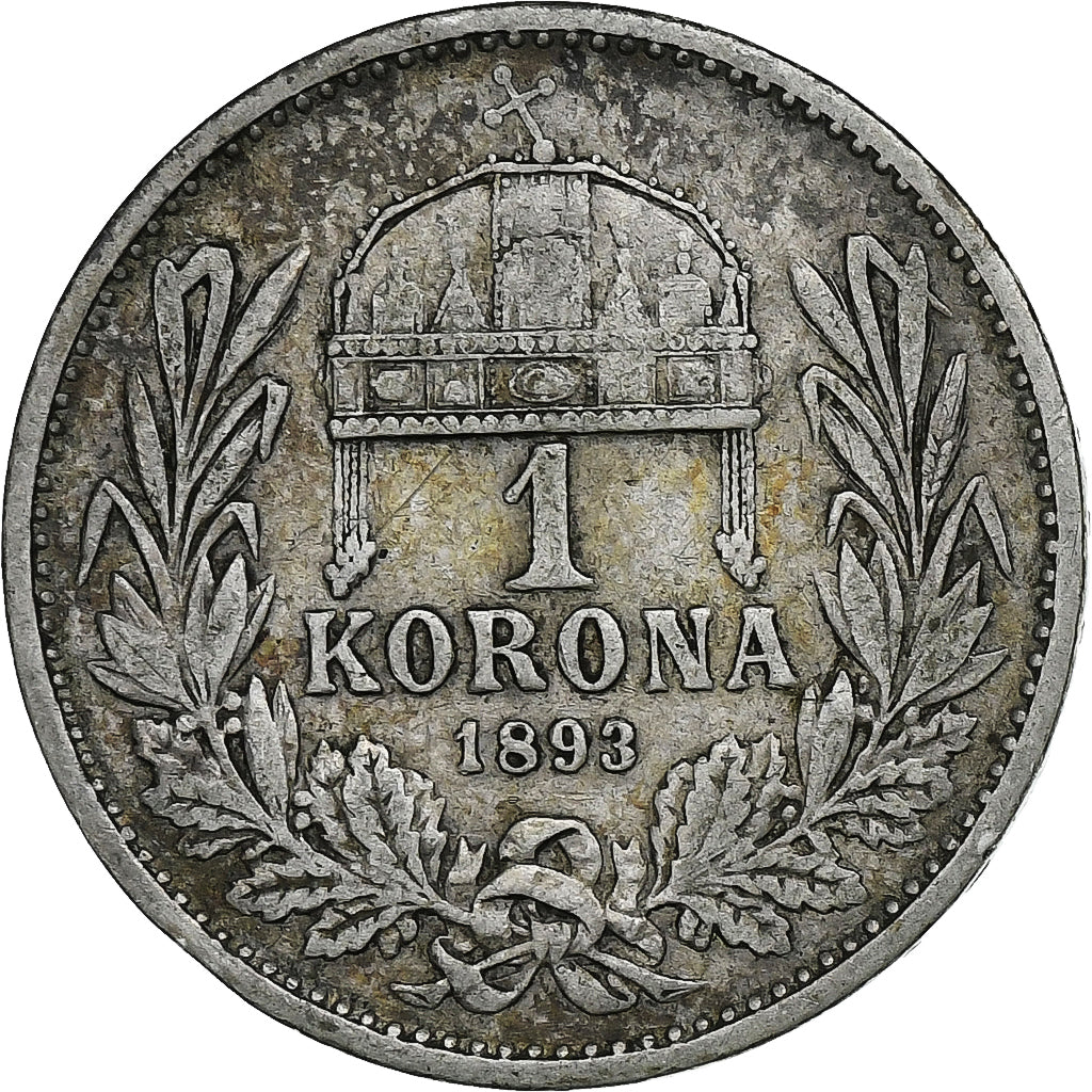 Ungarn, Franz Joseph I, Korona, 1893, Kormoczbanya, Silber, S, KM:484