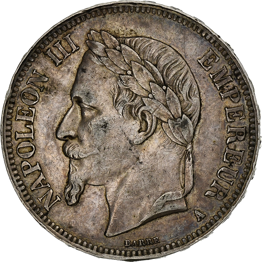 Francia, Napoleon III, 5 Francs, 1867, Paris, Argento, PCGS, Environmental