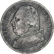Frankrijk, Louis XVIII, 5 Francs, 1814, Rouen, Zilver, ZF, Gadoury:591, Le
