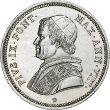 Papal States, Pius IX, 50 Baiocchi, 1853, Rome, Argento, MS63, KM:1357