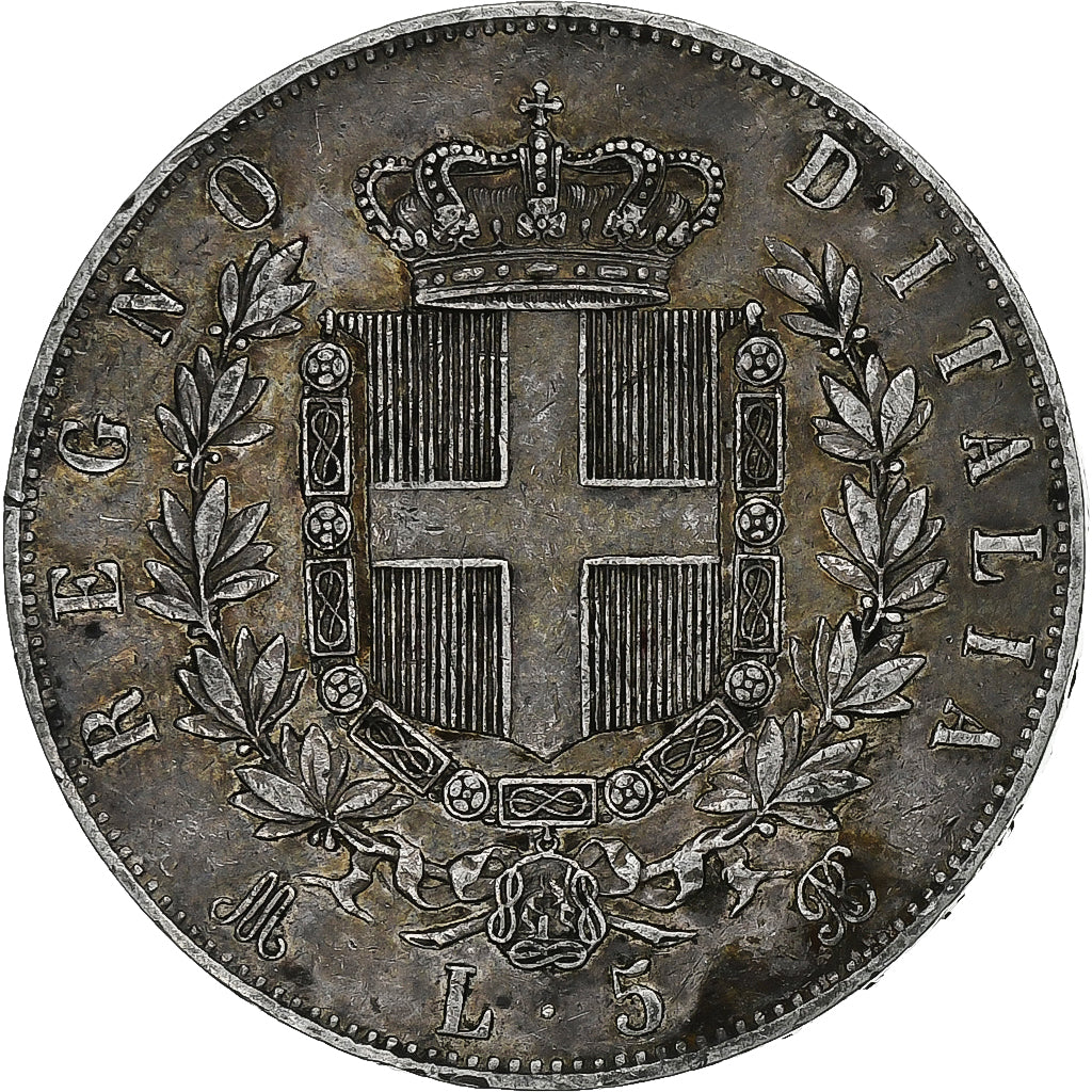 Italy, Vittorio Emanuele II, 5 Lire, 1871, Milan, Silver, EF(40-45), KM:8.3