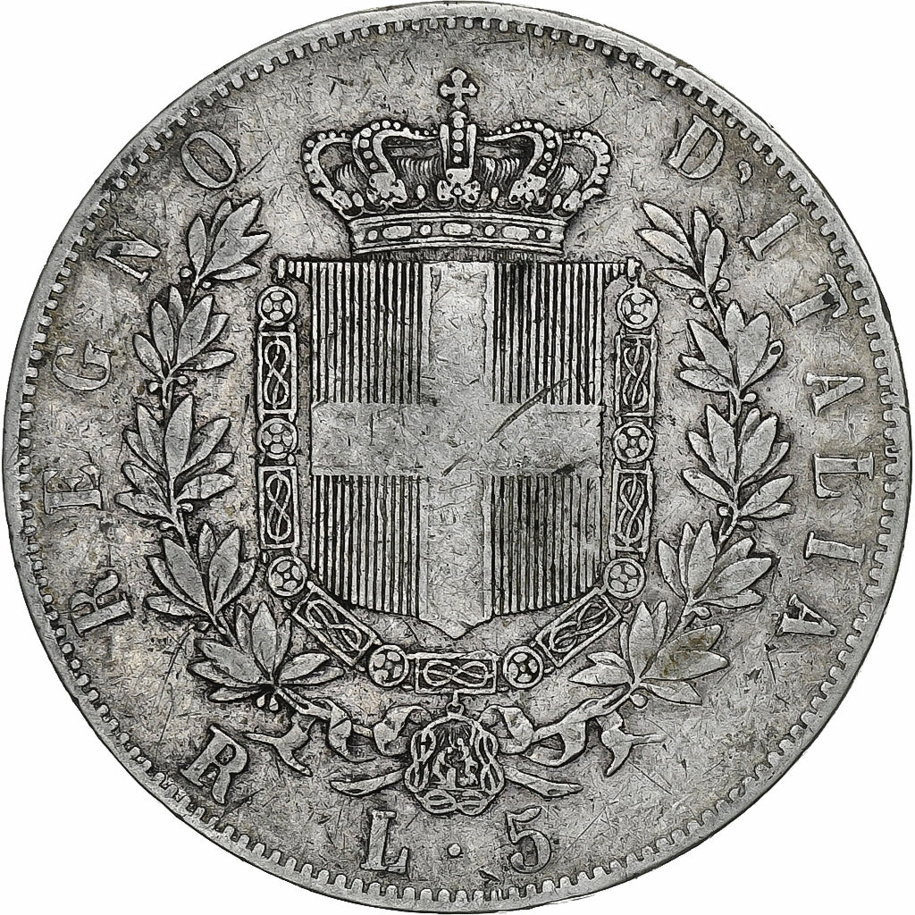 Italy, Vittorio Emanuele II, 5 Lire, 1878, Rome, Silver, VF(20-25), KM:8.4