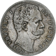 Italy, Umberto I, 5 Lire, 1879, Rome, Silver, VF(20-25), KM:20