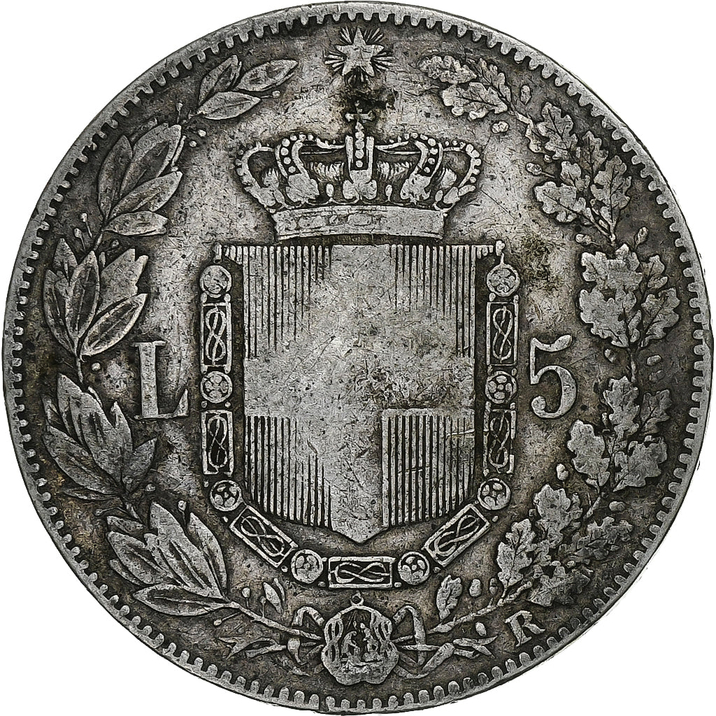 Italy, Umberto I, 5 Lire, 1879, Rome, Silver, VF(20-25), KM:20
