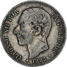 Spain, Alfonso XII, 5 Pesetas, 1882, Madrid, Silver, VF(30-35), KM:688
