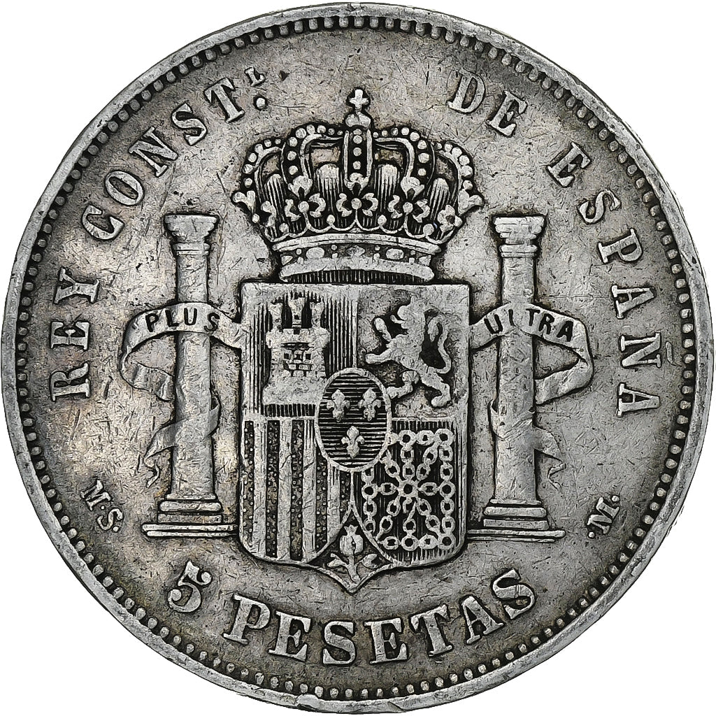 Spain, Alfonso XII, 5 Pesetas, 1882, Madrid, Silver, VF(30-35), KM:688