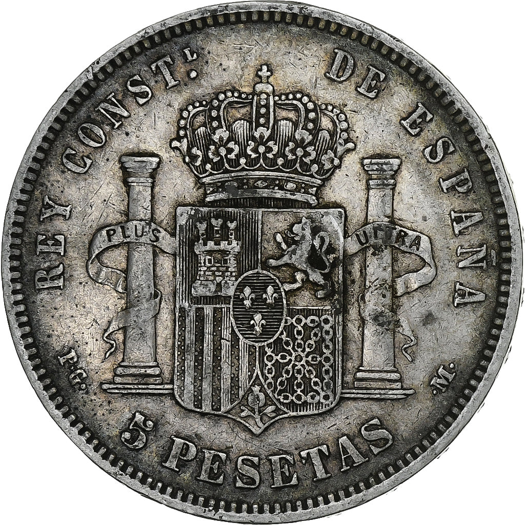 Spain, Alfonso XIII, 5 Pesetas, 1891, Silver, VF(30-35), KM:689