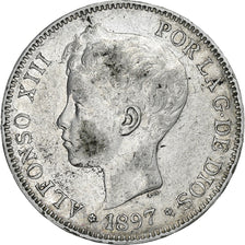 Spain, Alfonso XIII, 5 Pesetas, 1897, Madrid, Silver, EF(40-45), KM:707