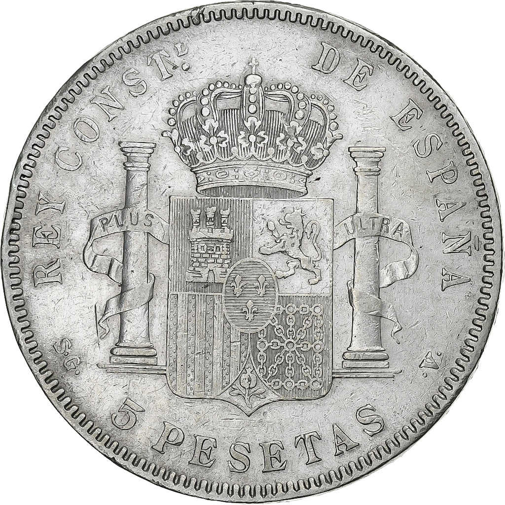 Espagne, Alfonso XIII, 5 Pesetas, 1898, Madrid, Argent, TB+, KM:707