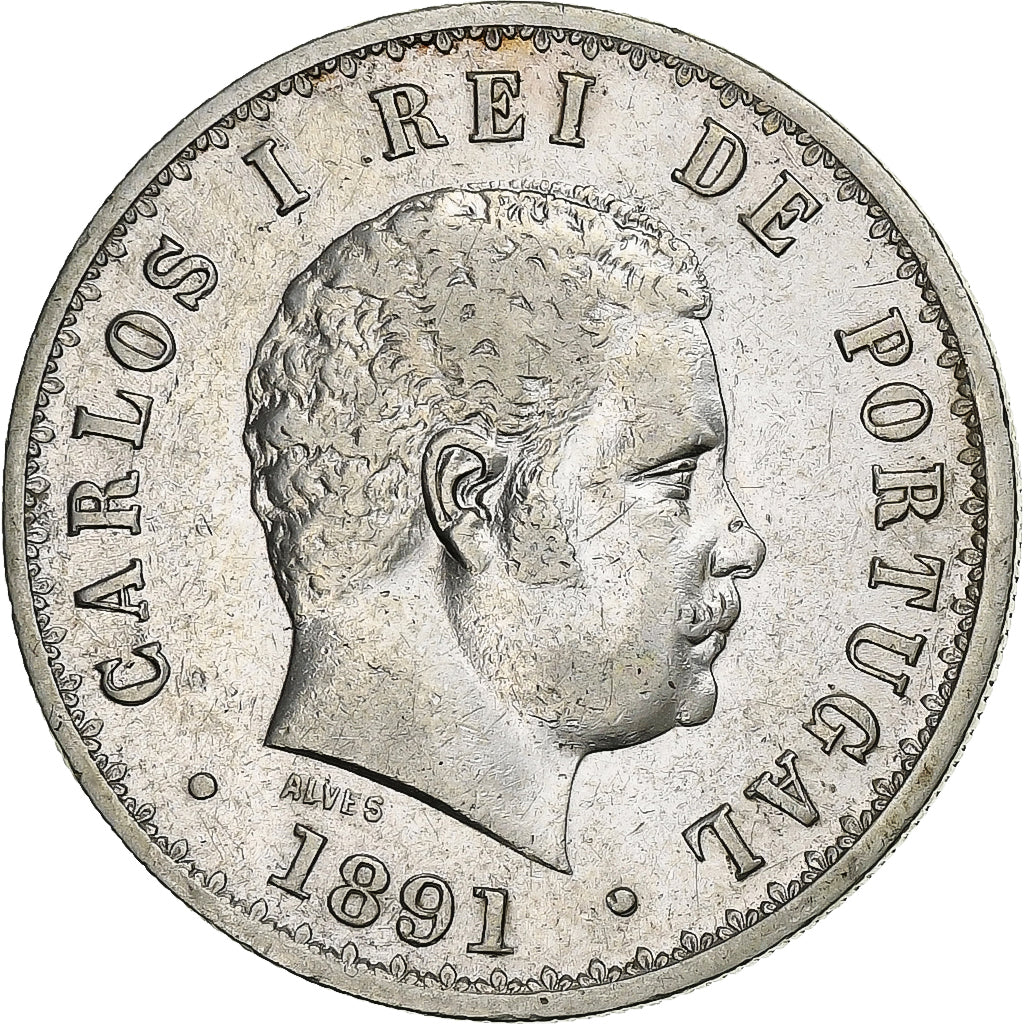 Portugal, Carlos I, 500 Reis, 1891, Silber, SS, KM:535