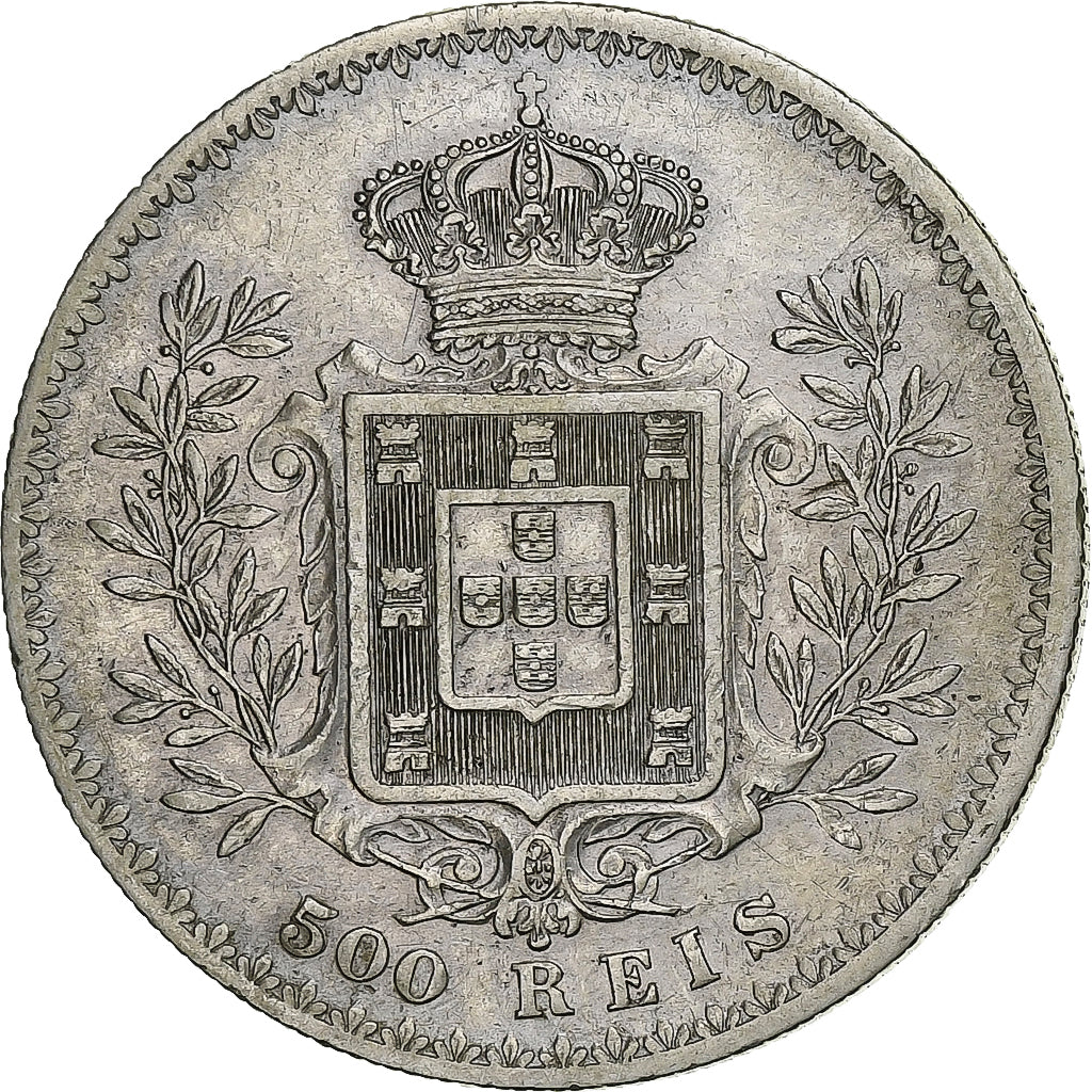 Portugal, Carlos I, 500 Reis, 1891, Silber, SS, KM:535