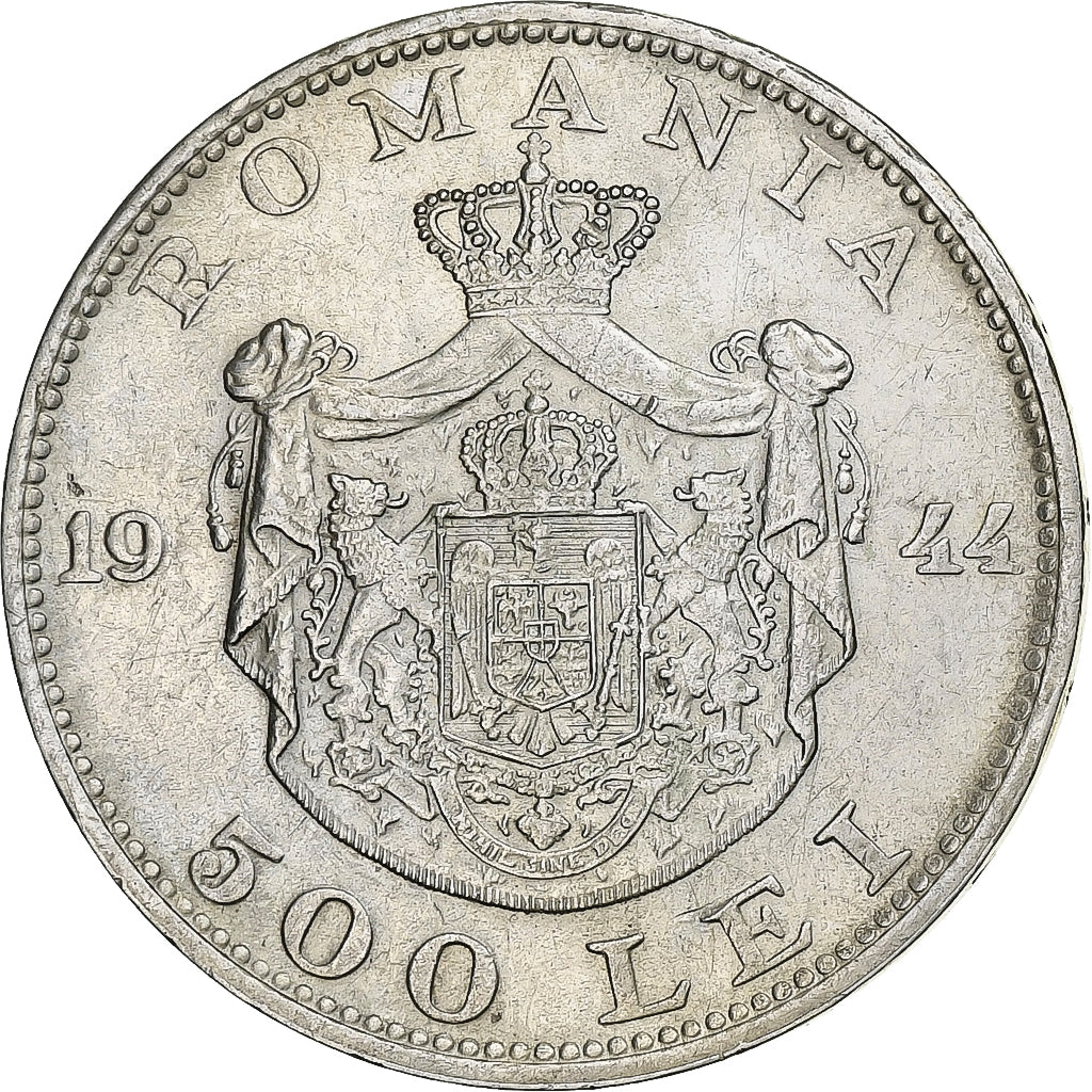 Romania, Mihai I, 500 Lei, 1944, Silver, AU(50-53), KM:65