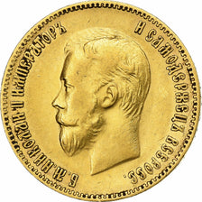 Rusia, Nicholas II, 10 Roubles, 1901, Saint Petersburg, Oro, MBC+, KM:64