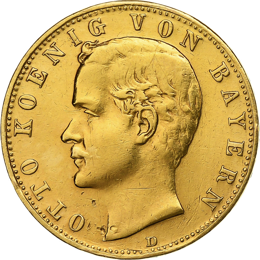 German States, BAVARIA, Otto, 10 Mark, 1896, Munich, Gold, EF(40-45), KM:911