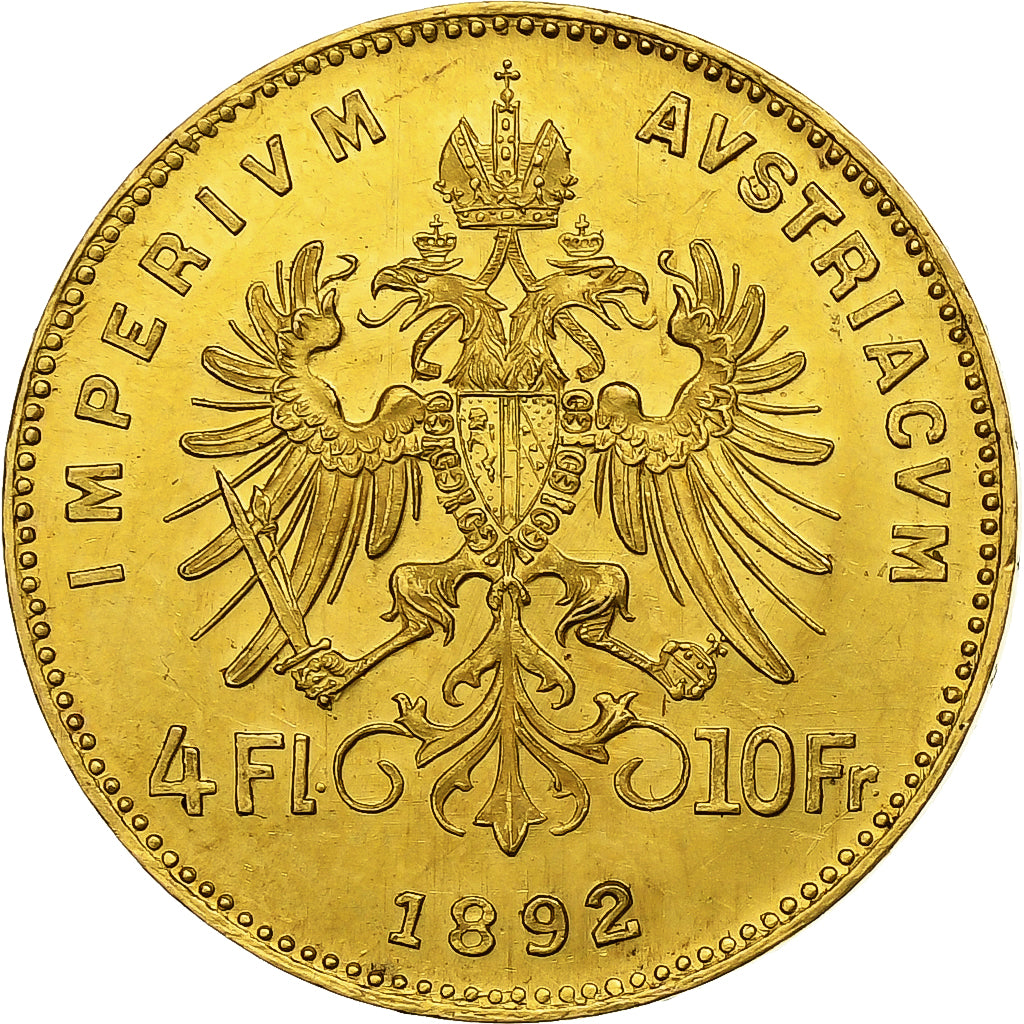 Österreich, Franz Joseph I, 4 Florin 10 Francs, 1892, Gold, STGL, KM:2260
