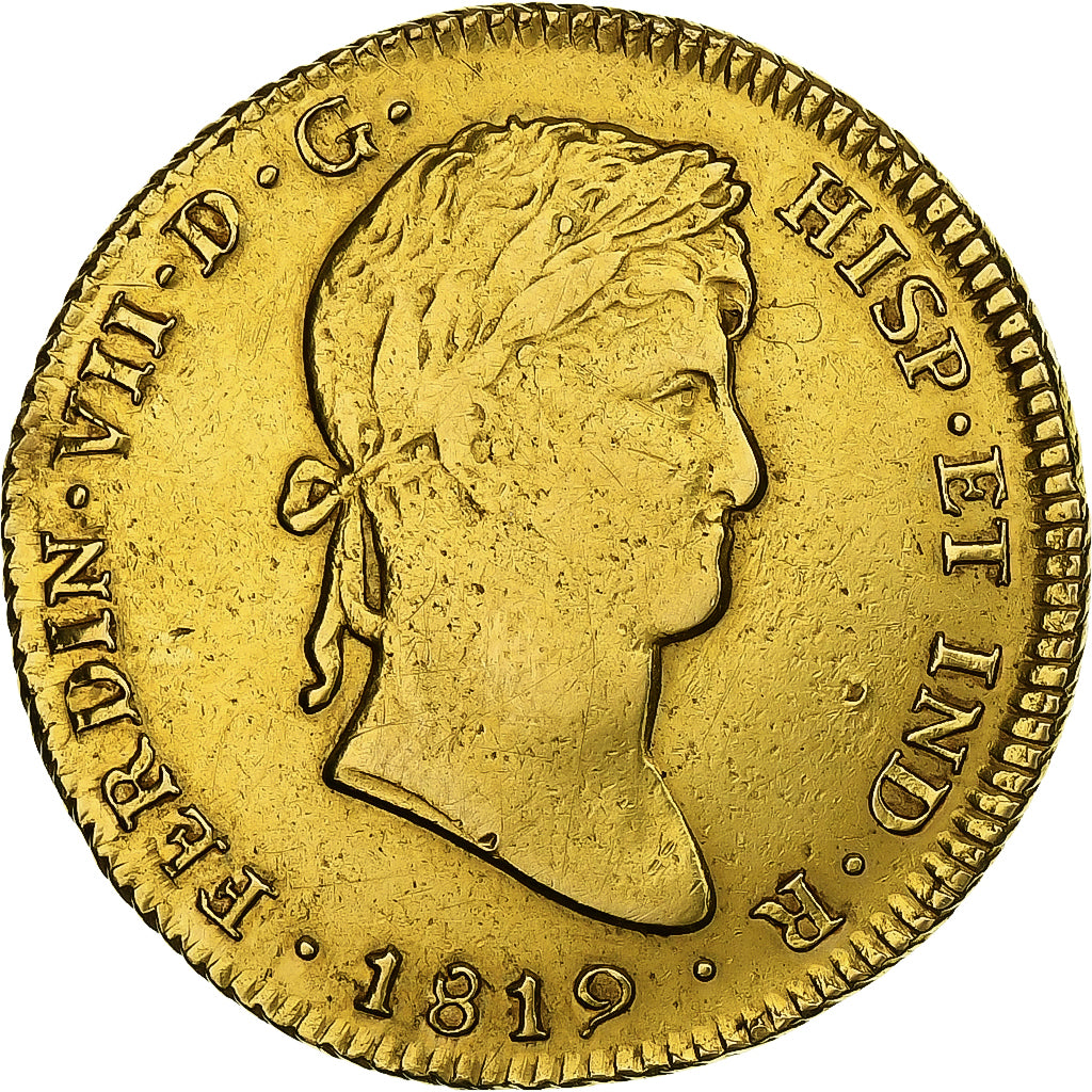 Pérou, Ferdinand VII, 4 Escudos, 1819, Lima, Or, TB+, KM:128