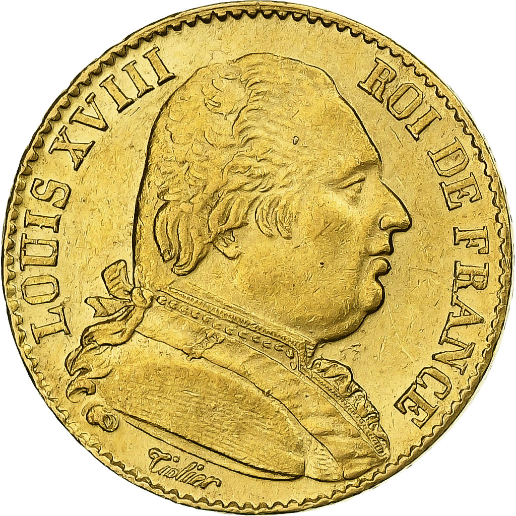 Francia, Louis XVIII, 20 Francs, Louis XVIII, 1814, Paris, Oro, SPL