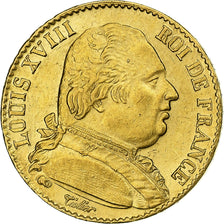 Francia, Louis XVIII, 20 Francs, Louis XVIII, 1814, Paris, Oro, SPL