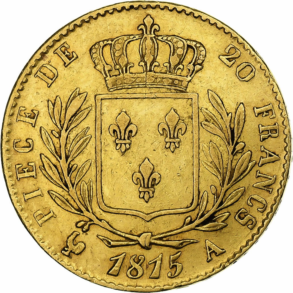 Frankrijk, Louis XVIII, 20 Francs, Louis XVIII, 1815, Paris, Goud, ZF+