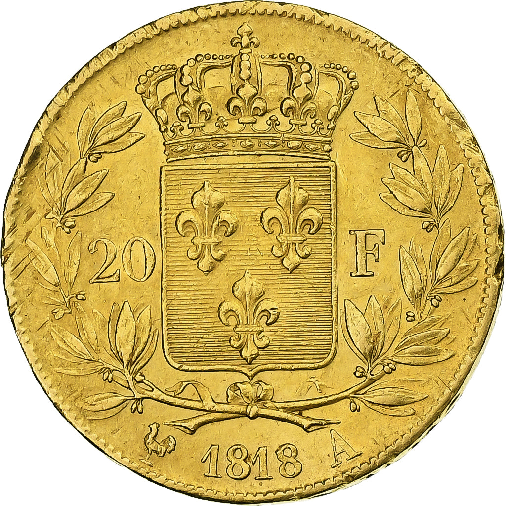Frankreich, Louis XVIII, 20 Francs, 1818, Paris, Gold, SS, Gadoury:1028, Le