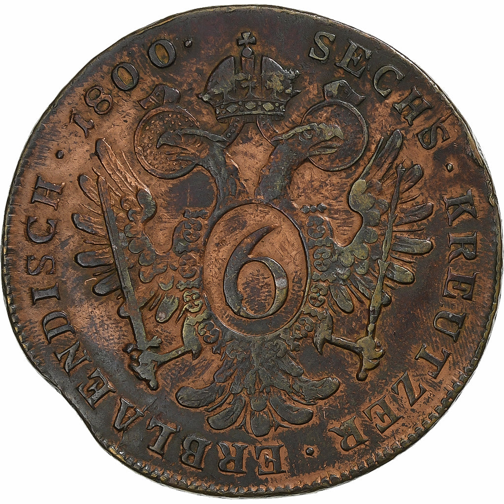 Austria, Franz II (I), 6 Kreuzer, 1800, Prague, Copper, VF(30-35), KM:2128