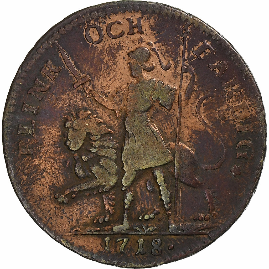 Suède, Carl XII, Daler, 1718, Cuivre, TB+, KM:A356