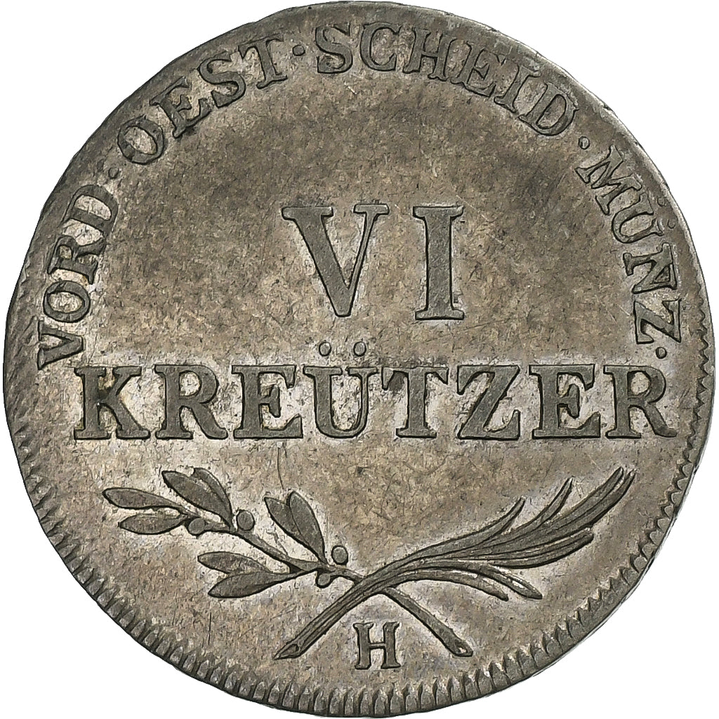 Stati austriaci, SALZBURG, Ferdinand, 6 Kreuzer, 1804, Günzburg, Biglione