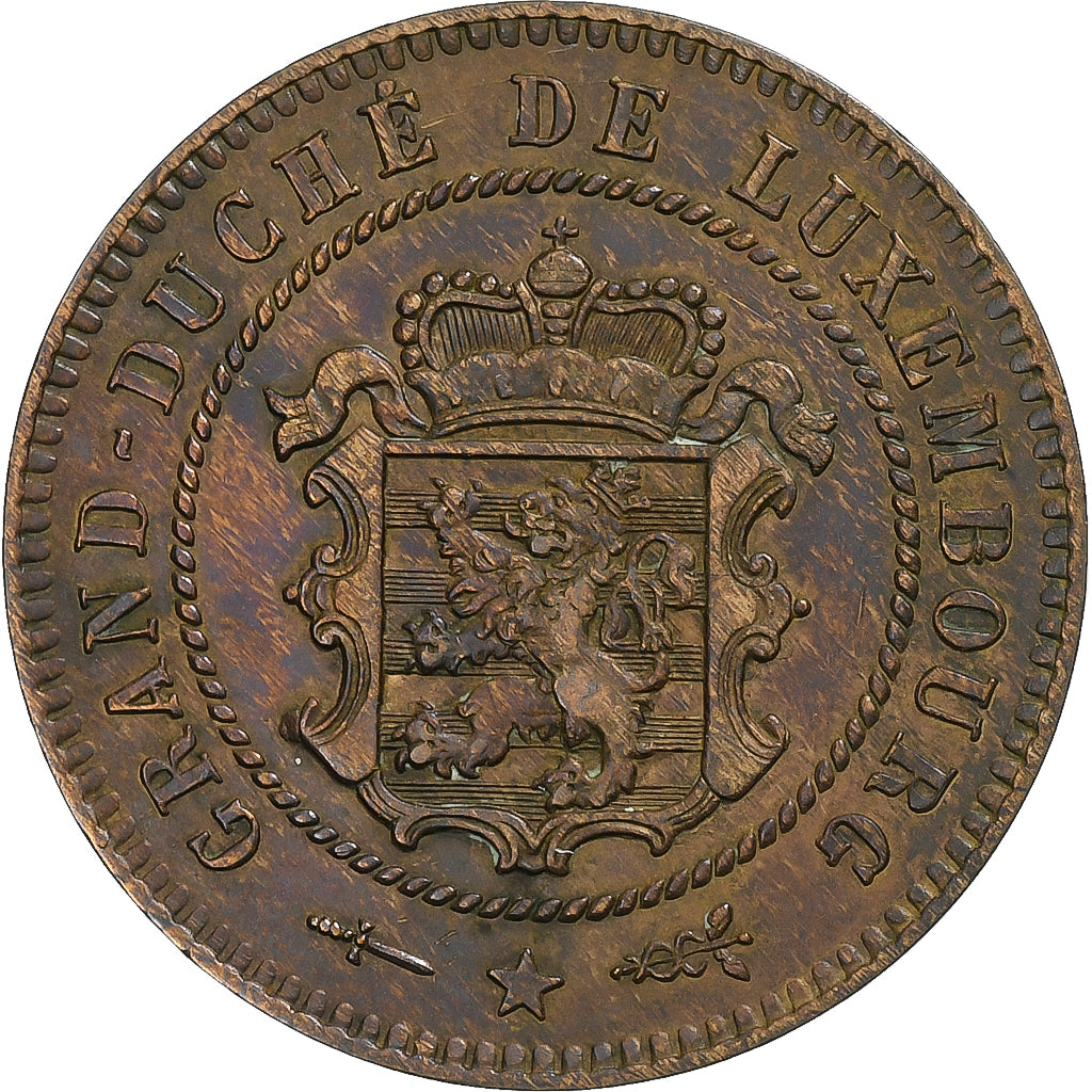 Luxemburg, William III, 5 Centimes, 1854, Utrecht, Bronze, VZ, KM:22.1