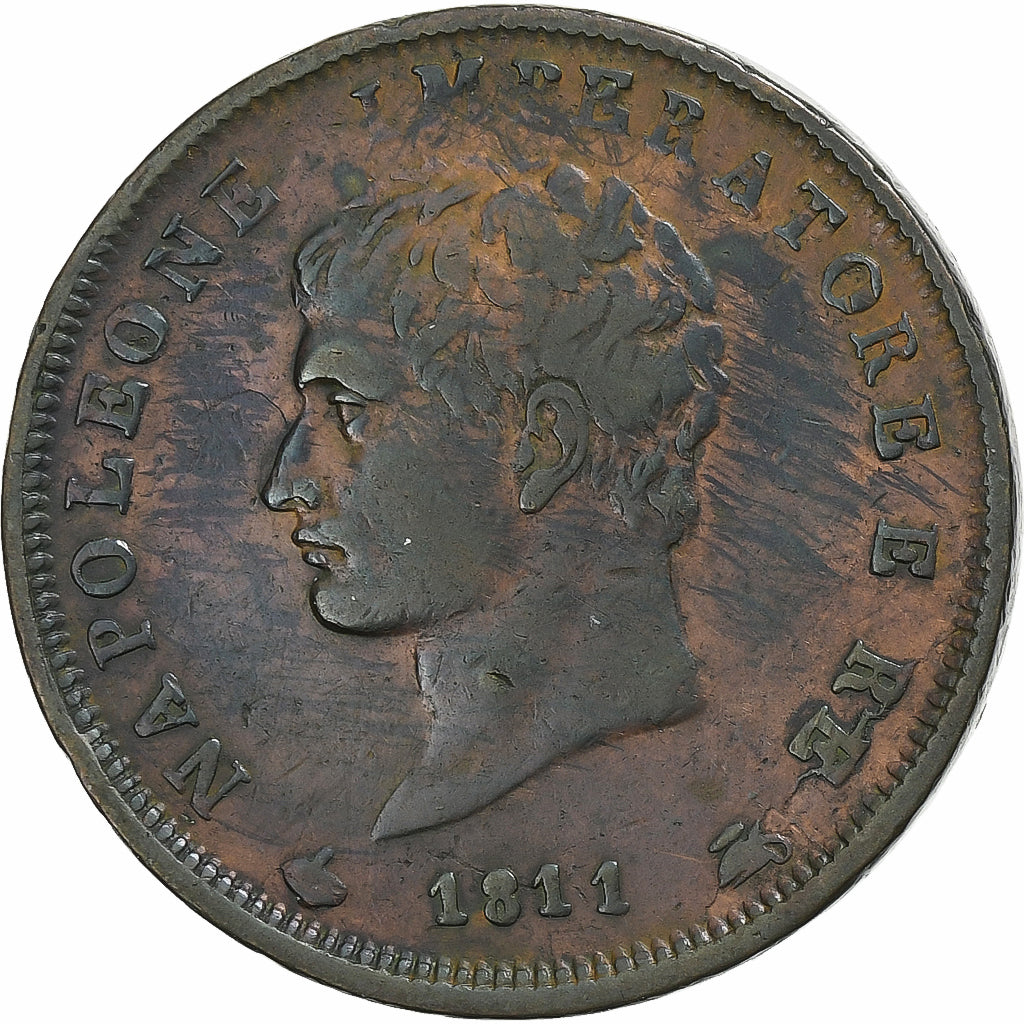 Italien Staaten, KINGDOM OF NAPOLEON, Napoleon I, Soldo, 1811, Milan, Kupfer