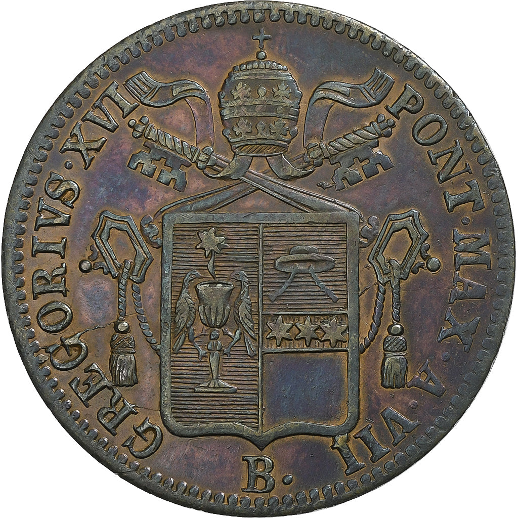 DEPARTAMENTY WŁOSKIE, PAPAL STATES, Gregory XVI, Baiocco, 1837, Bologna