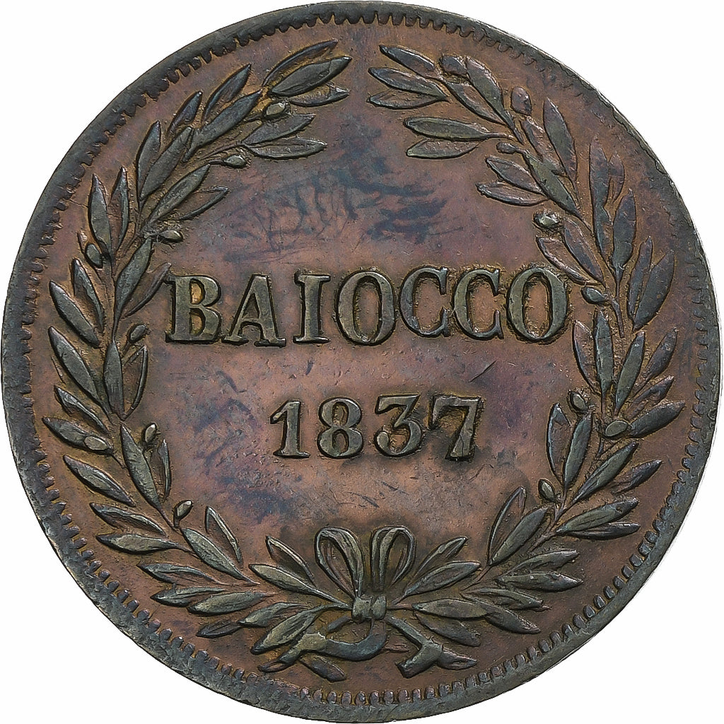 DEPARTAMENTY WŁOSKIE, PAPAL STATES, Gregory XVI, Baiocco, 1837, Bologna