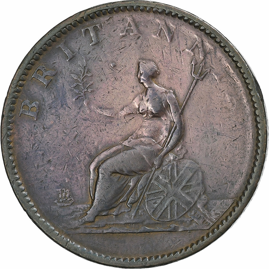 Gran Bretagna, George III, 1/2 Penny, 1806, Rame, MB+, KM:662