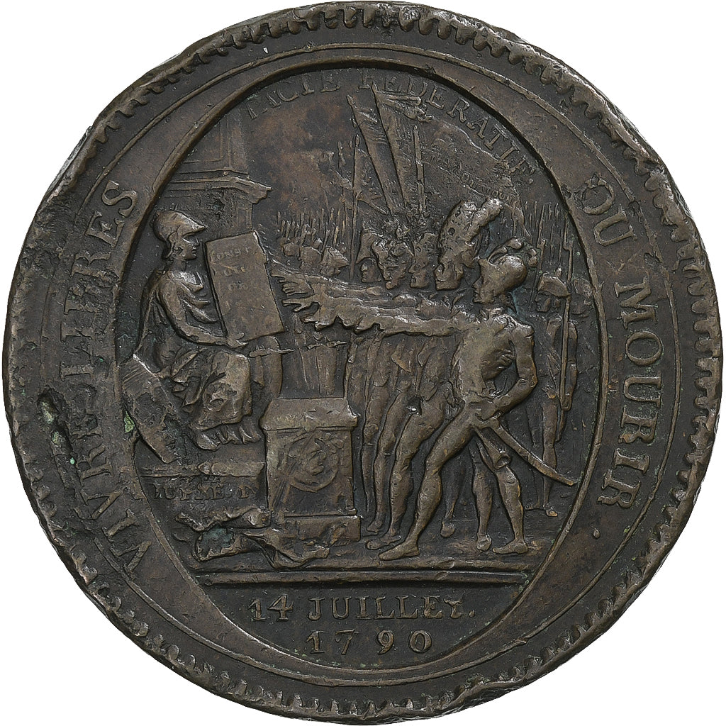 France, 5 Sols, Monneron, 1792, Paris, Bronze, VF(30-35), KM:Tn31