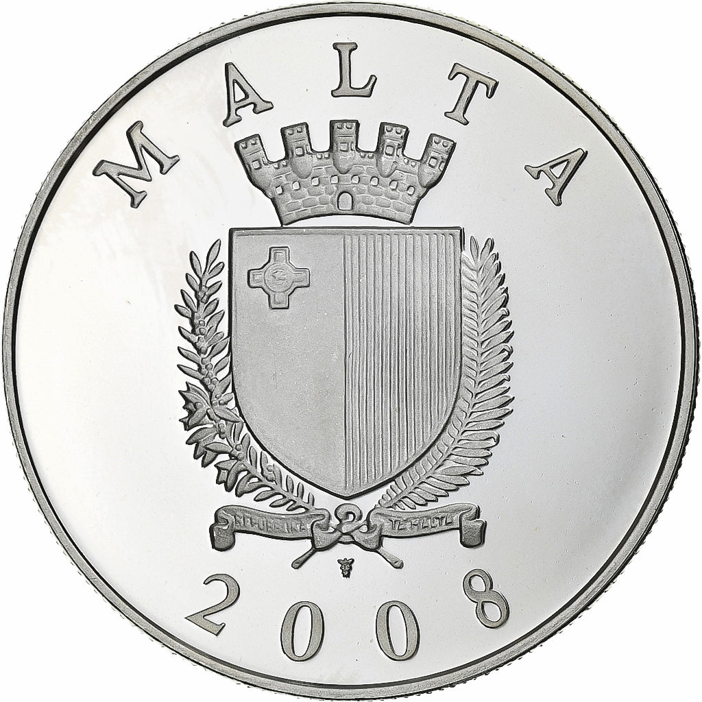 Malta, 10 Euro, Auberge de Castille, BE, 2008, Utrecht, Argento, FDC, KM:136