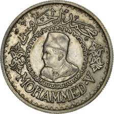 Morocco, Mohammed V, 500 Francs, 1956, Paris, Silver, AU(55-58), KM:54