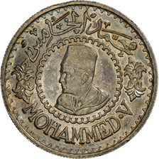 Morocco, Mohammed V, 500 Francs, 1956, Paris, Silver, AU(55-58), KM:54