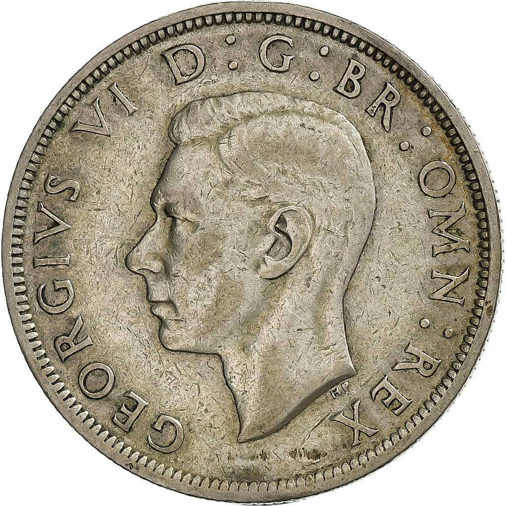 Grã-Bretanha, George VI, 1/2 Crown, 1943, Prata, EF(40-45), KM:856