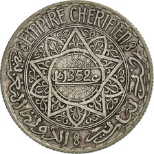 Marocco, Mohammed V, 10 Francs, AH 1352/1933, Paris, Argento, BB, KM:38