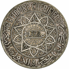 Marocco, Mohammed V, 10 Francs, AH 1352/1933, Paris, Argento, BB, KM:38