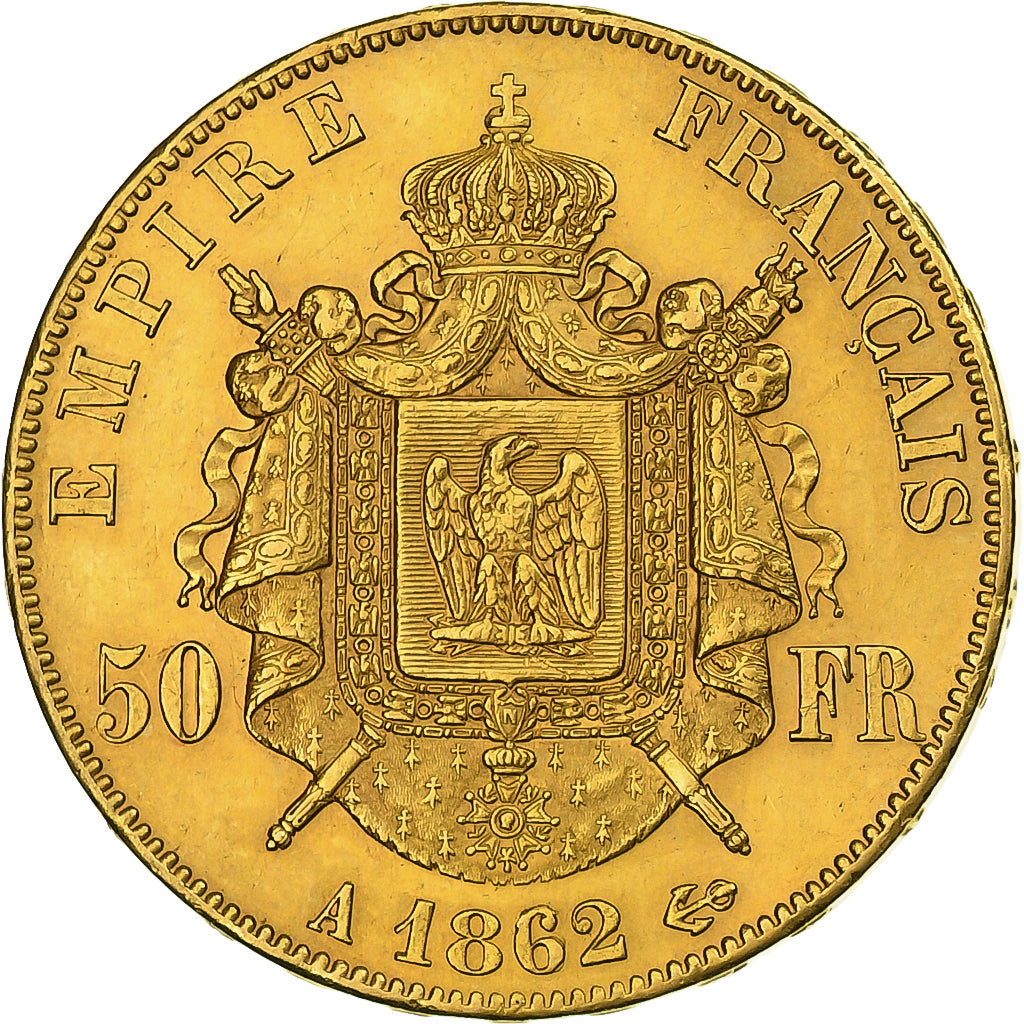 Francia, Napoleon III, 50 Francs, 1862, Paris, Oro, EBC+, Gadoury:1112
