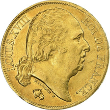 Francia, Louis XVIII, 20 Francs, 1817, Paris, Oro, EBC, Gadoury:1028, Le