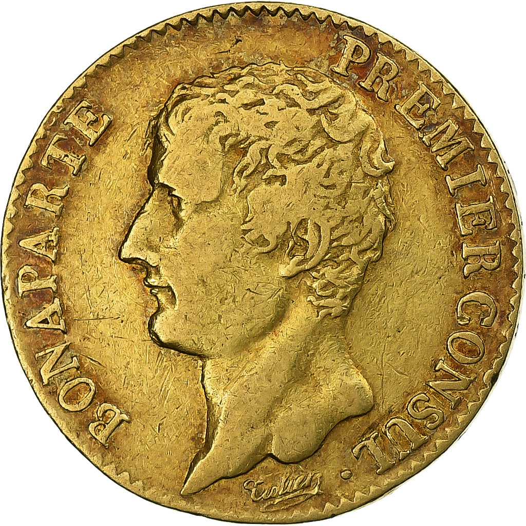 Francia, 20 Francs, Premier Consul, An 12, Paris, Oro, BC+, Gadoury:1020, KM:651
