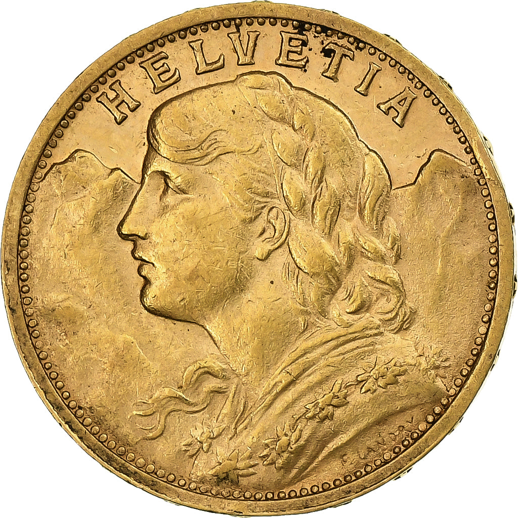 Suiza, 20 Francs, 1899, Bern, Oro, SC, KM:35.1