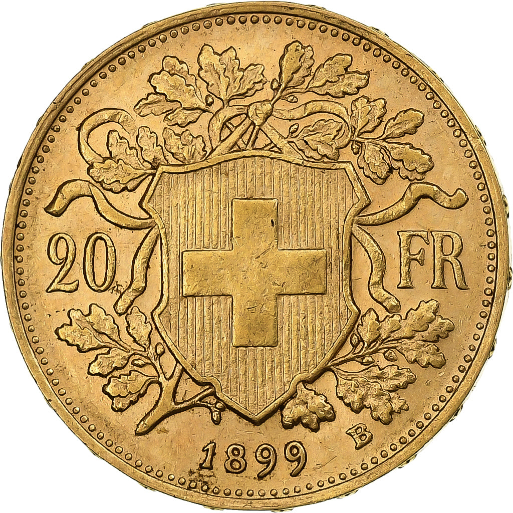 Suiza, 20 Francs, 1899, Bern, Oro, SC, KM:35.1