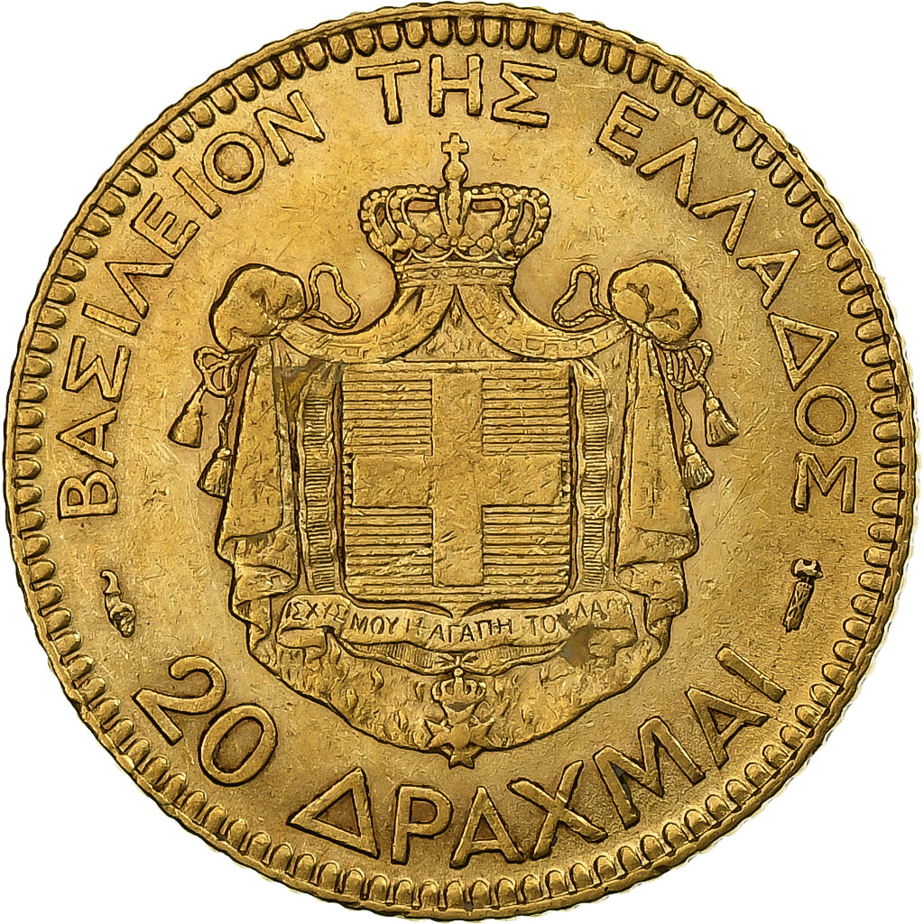 Griechenland, George I, 20 Drachmai, 1884, Paris, Gold, UNZ, KM:56