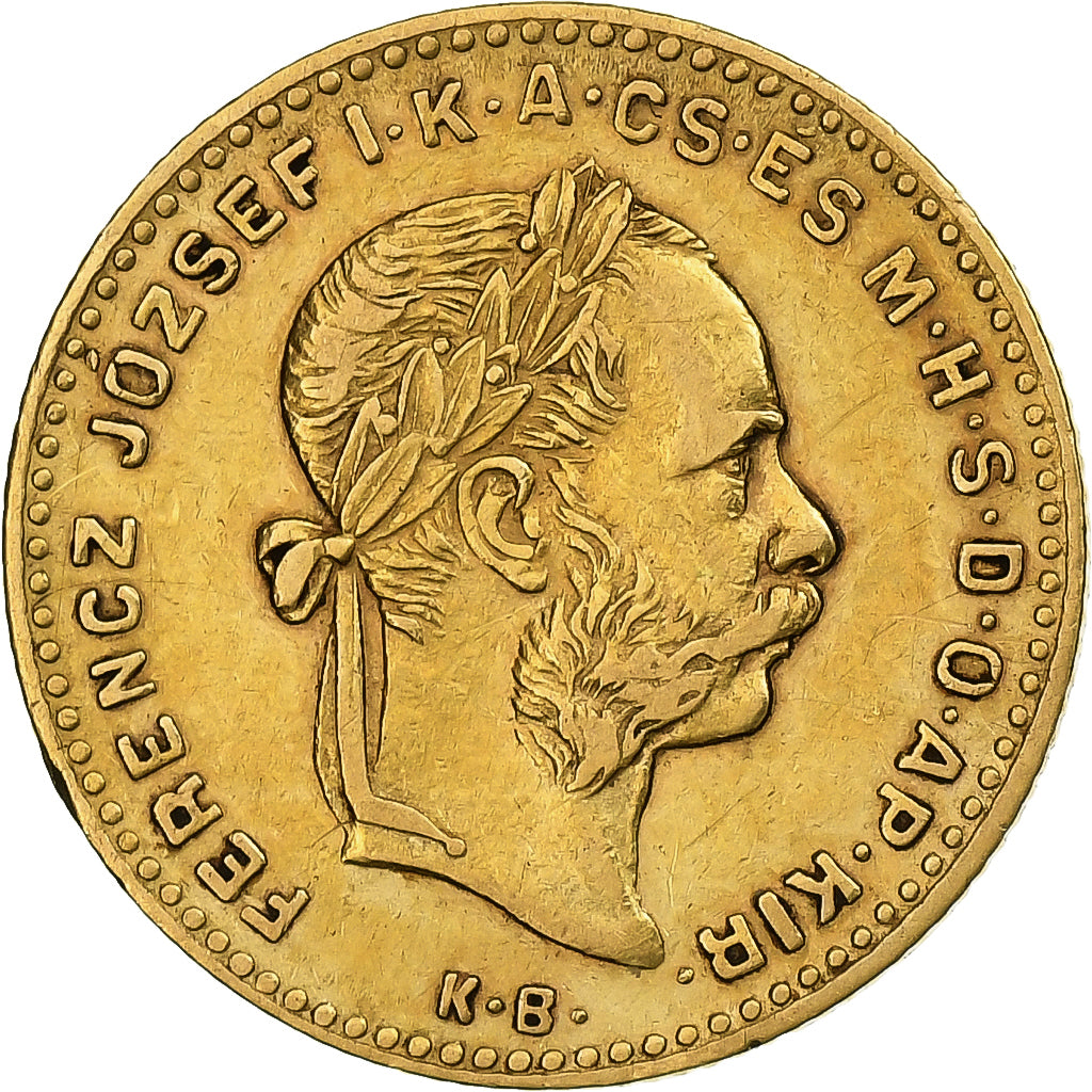 Hungría, Franz Joseph I, 4 Forint 10 Francs, 1882, Kremnica, Oro, EBC, KM:466
