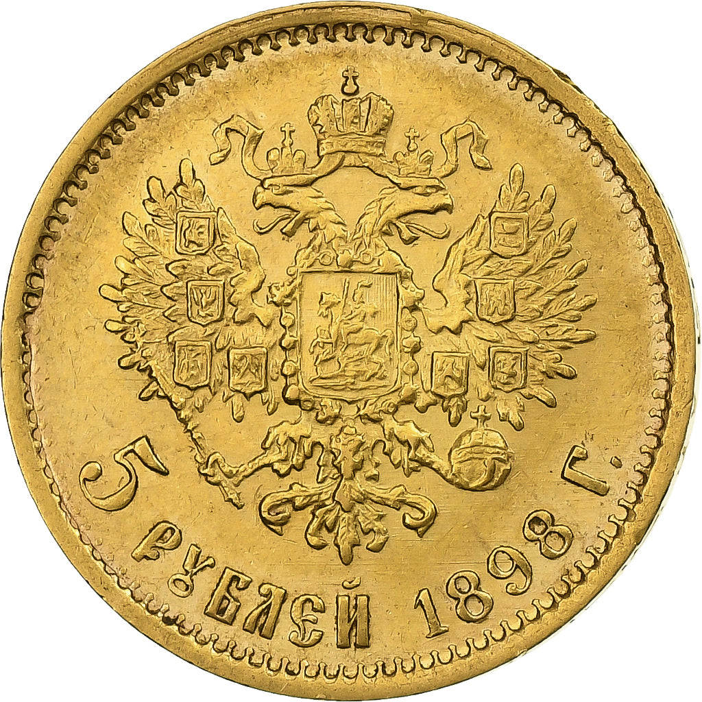 Russia, Nicholas II, 5 Roubles, 1898, Saint Petersburg, Gold, MS(60-62)